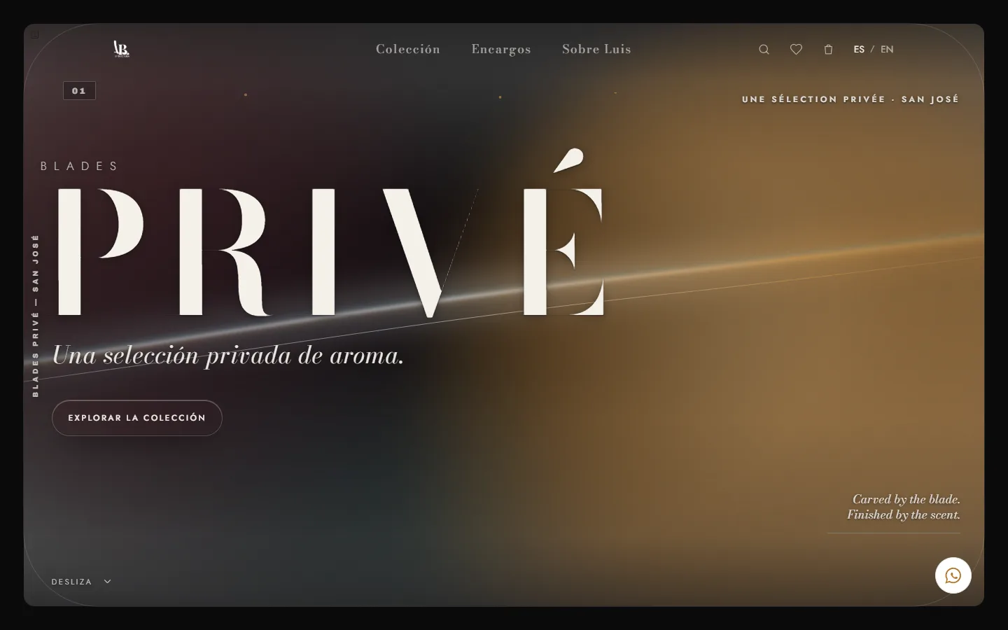 Página de inicio de Blades Privé